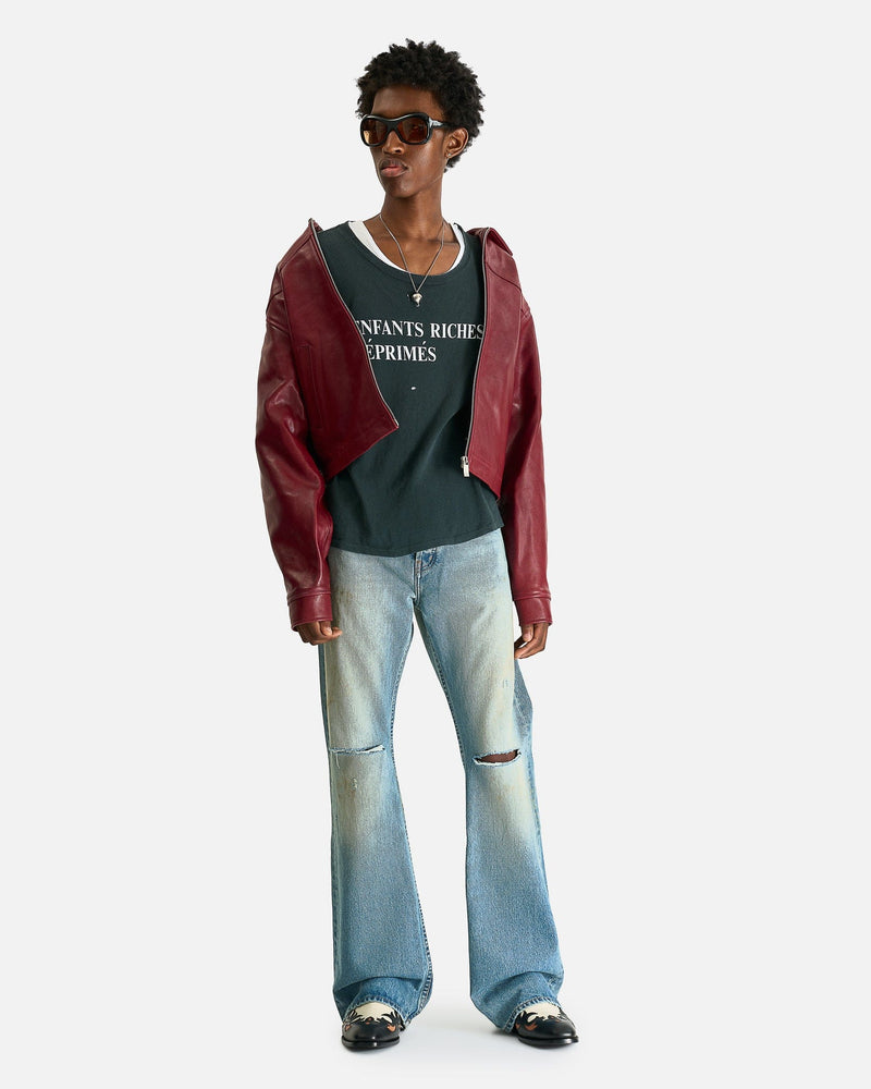 Enfants Riches Deprimes Men's Jeans Wider Flare Leg Jeans in Light Blue Wash