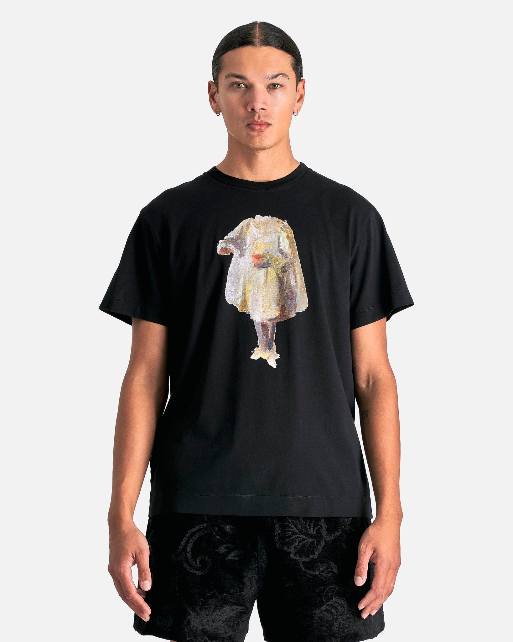 MUSINSA | ROSÉ FRANTZ Shirring Halter Off Shoulder T-shirt [Black MUSINSA | ROSÉ FRANTZ Shirring Halter Off Shoulder T-shirt [Black