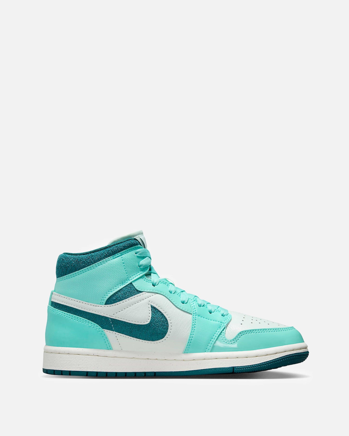 JORDAN Womens Sneakers Women's Air Jordan 1 Mid SE 'Bleached Turq/Sky J Teal'
