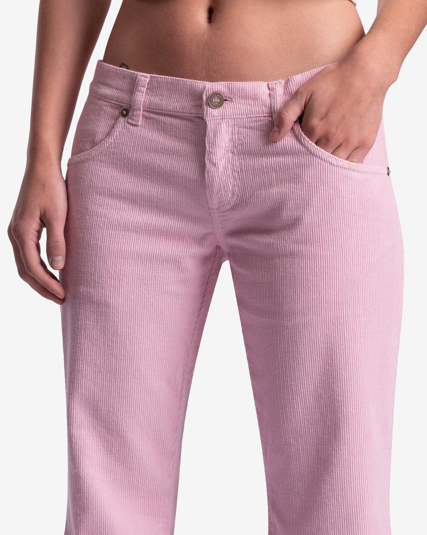 ERL Women Pants Women's Corduroy Flared Pants in Pink