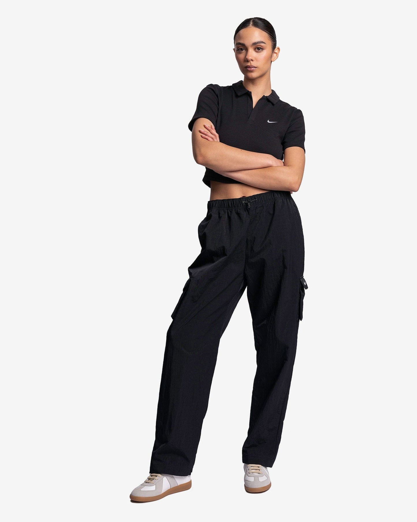 Nike Women Tops Women's NSW Essential Short Sleeve Polo in Black