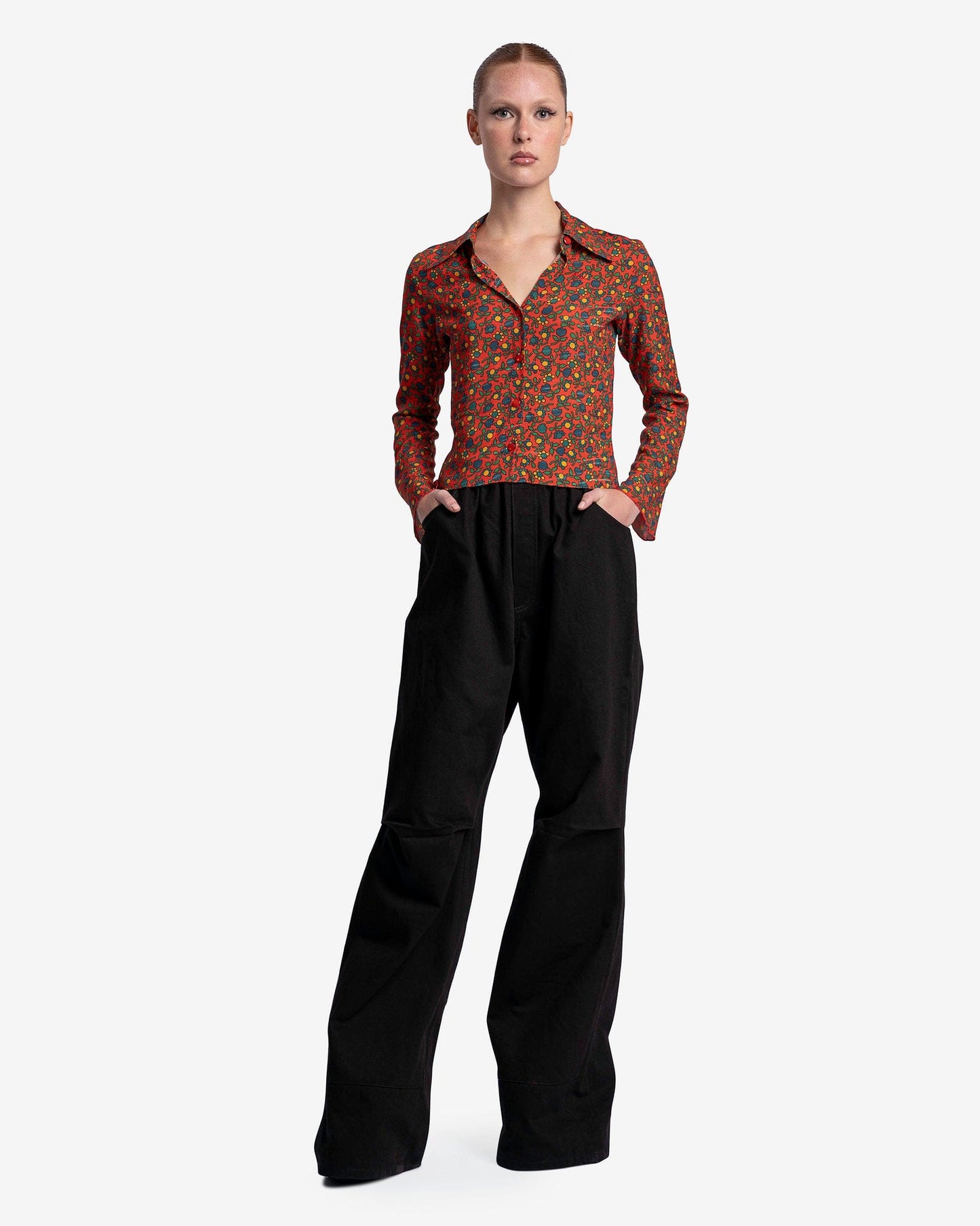 ERL Women Tops Women's Printed Crepe Blouse in Folksy Flowers