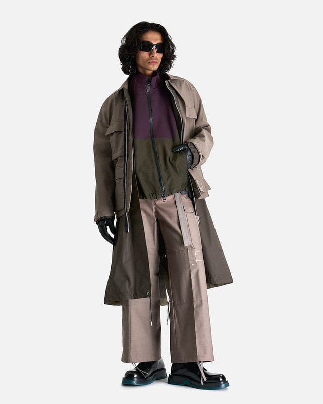 Sacai Men's Pants WTAPS Cotton Back Satin Pants in Beige