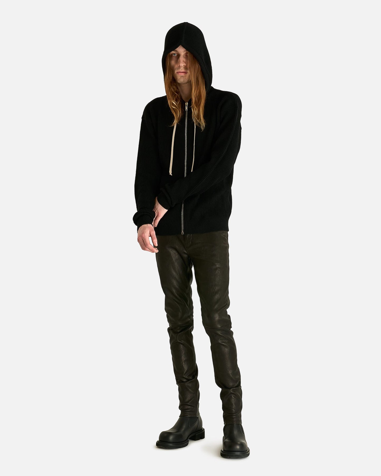 Rick Owens Men's Sweatshirts Zipped Hood in Black