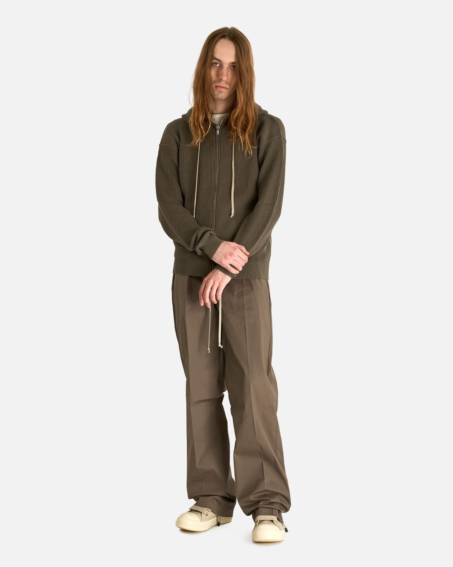 Rick Owens Men's Sweatshirts Zipped Hood in Dust