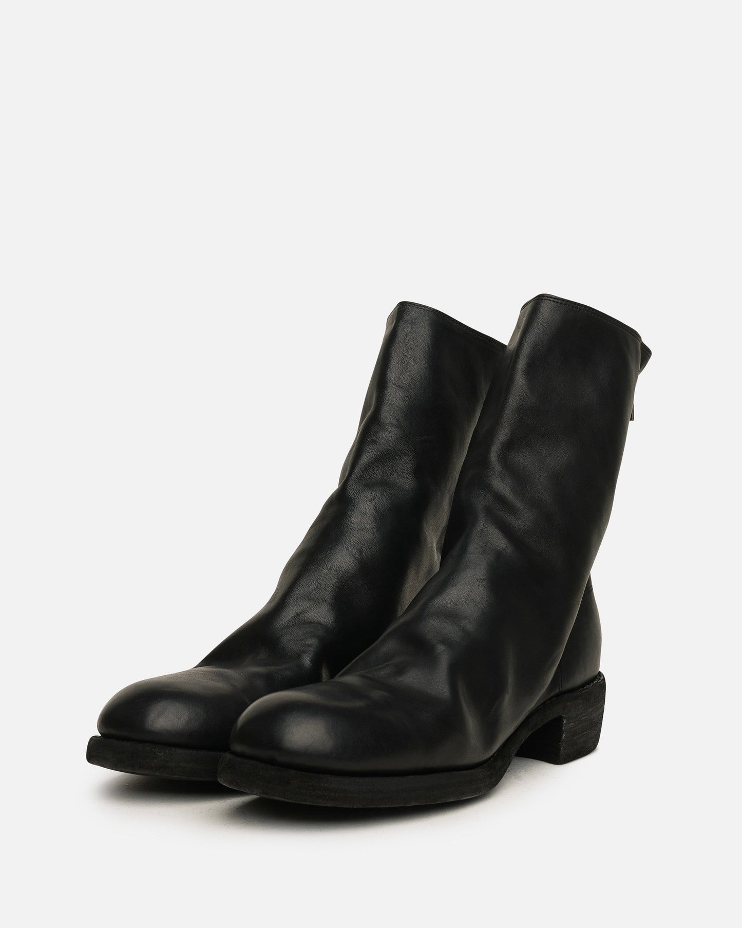 Guidi Men's Boots 788Z Full Grain Back-Zip Boots in Black