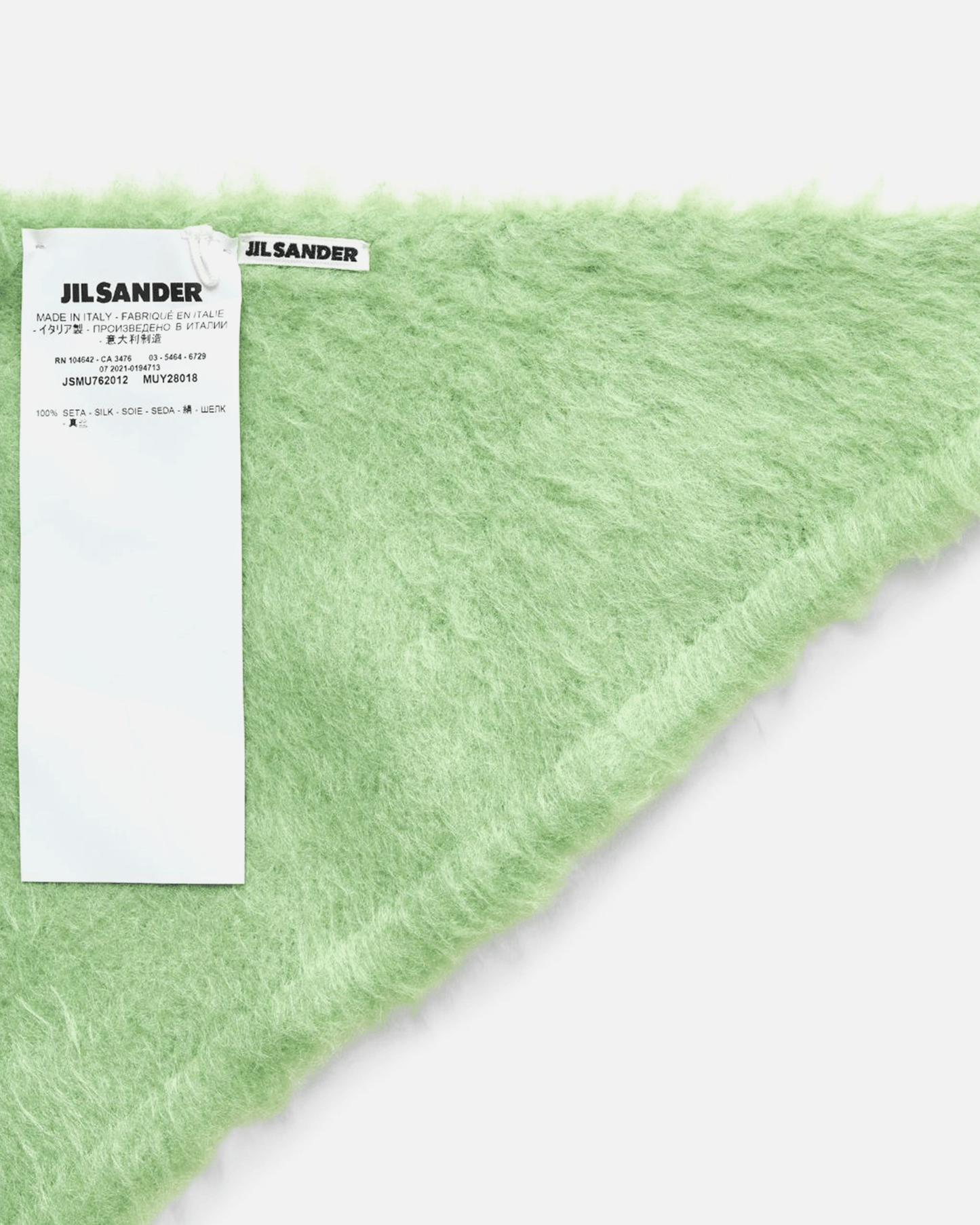 Jil Sander Brushed Silk Scarf in Celadon