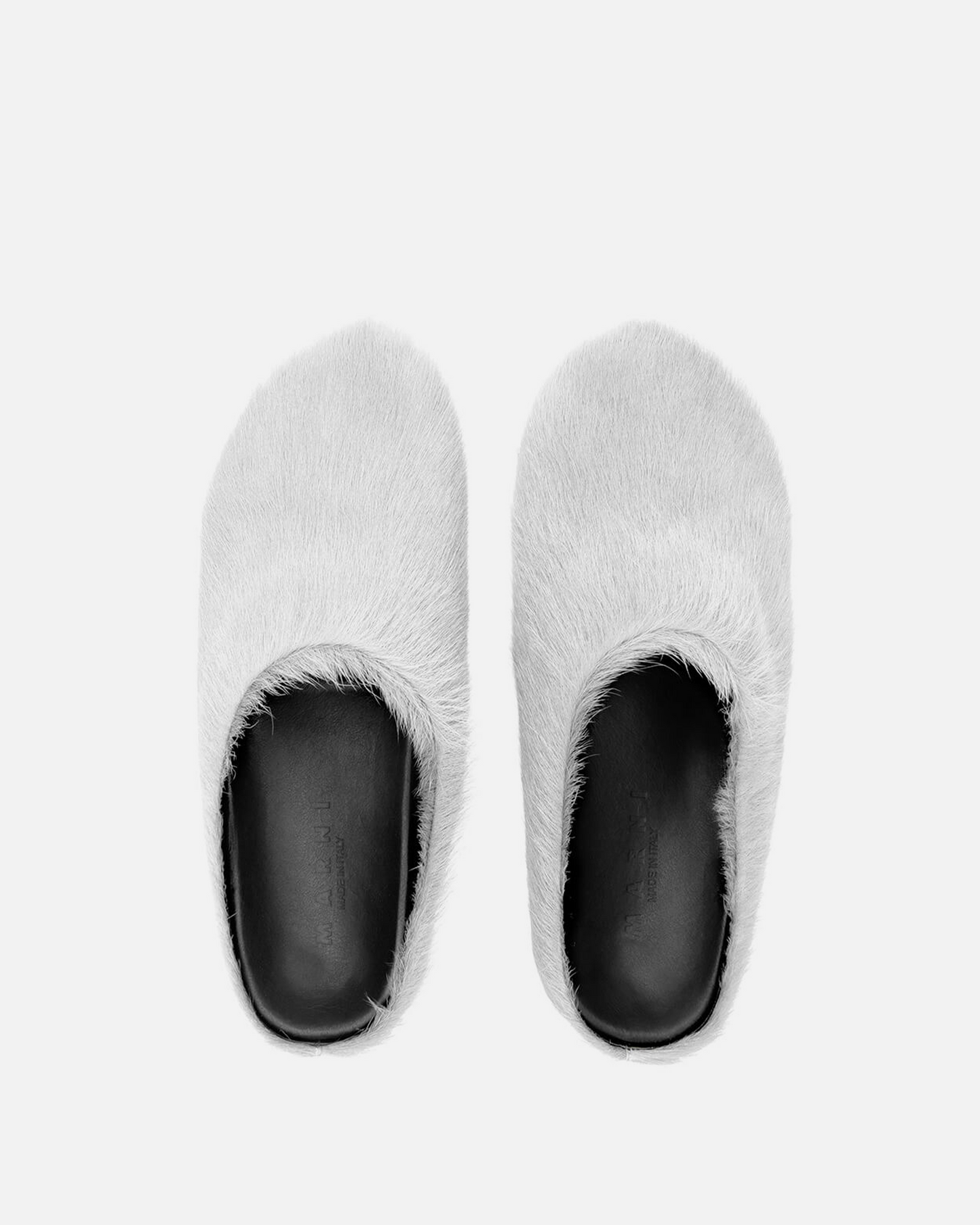 Marni Men's Shoes Calf-Hair Sabot in Natural White