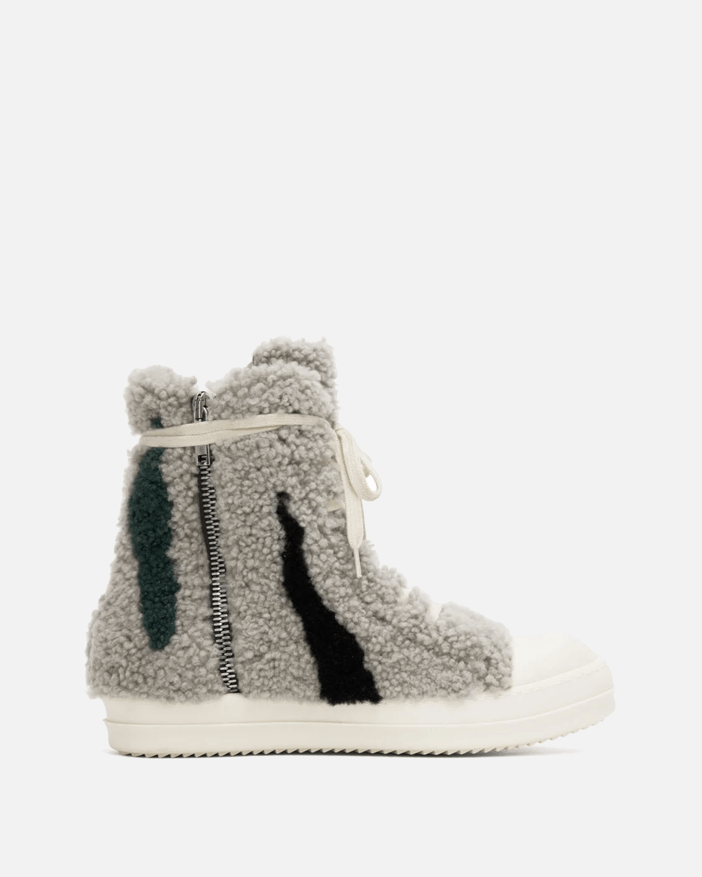 Rick Owens Men's Sneakers Shearling Ramones in Pearl/Milk