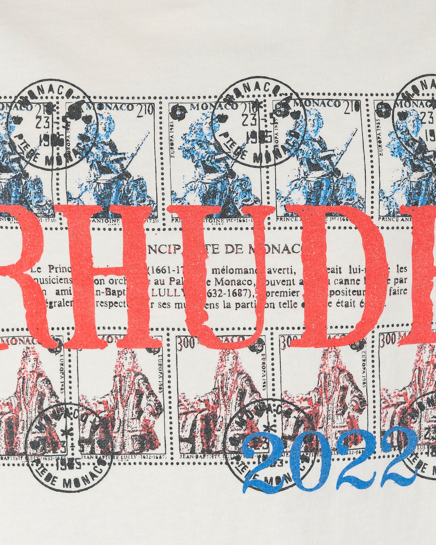 Rhude Men's T-Shirts Stamp T-Shirt in Vintage White