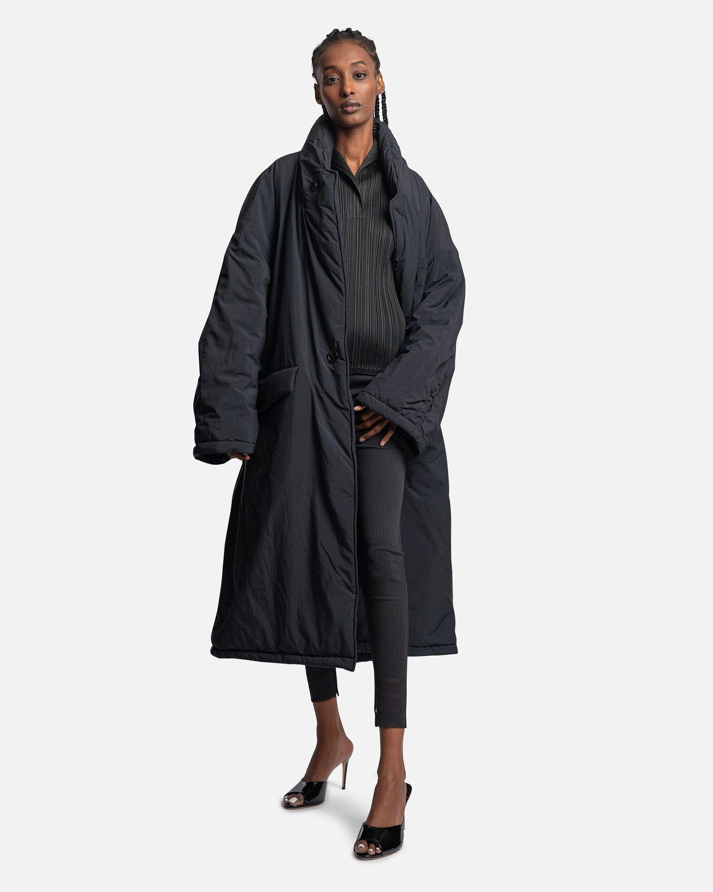 Pleats Please Issey Miyake Women Pants A-POC Technical Basic Pants in Black