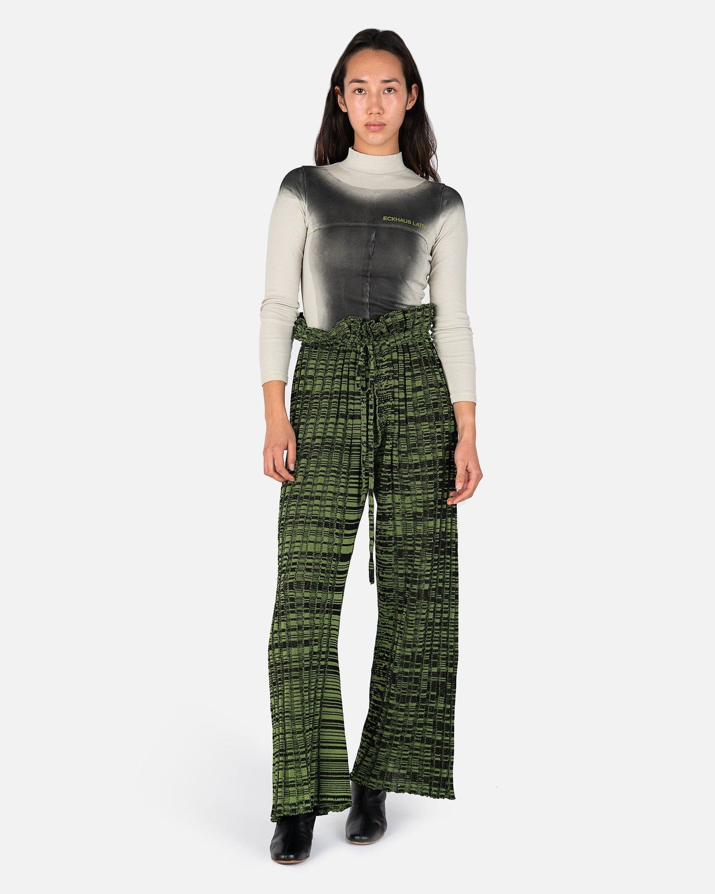 Eckhaus Latta Women Pants Accordion Pant in Leaf