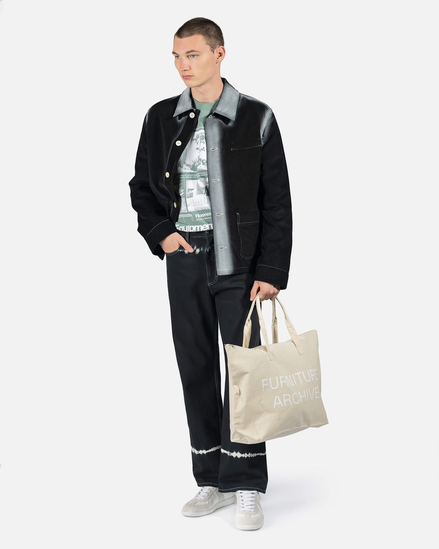 Marni Men's Jackets Airbrushed Corduroy Jacket in Black/White