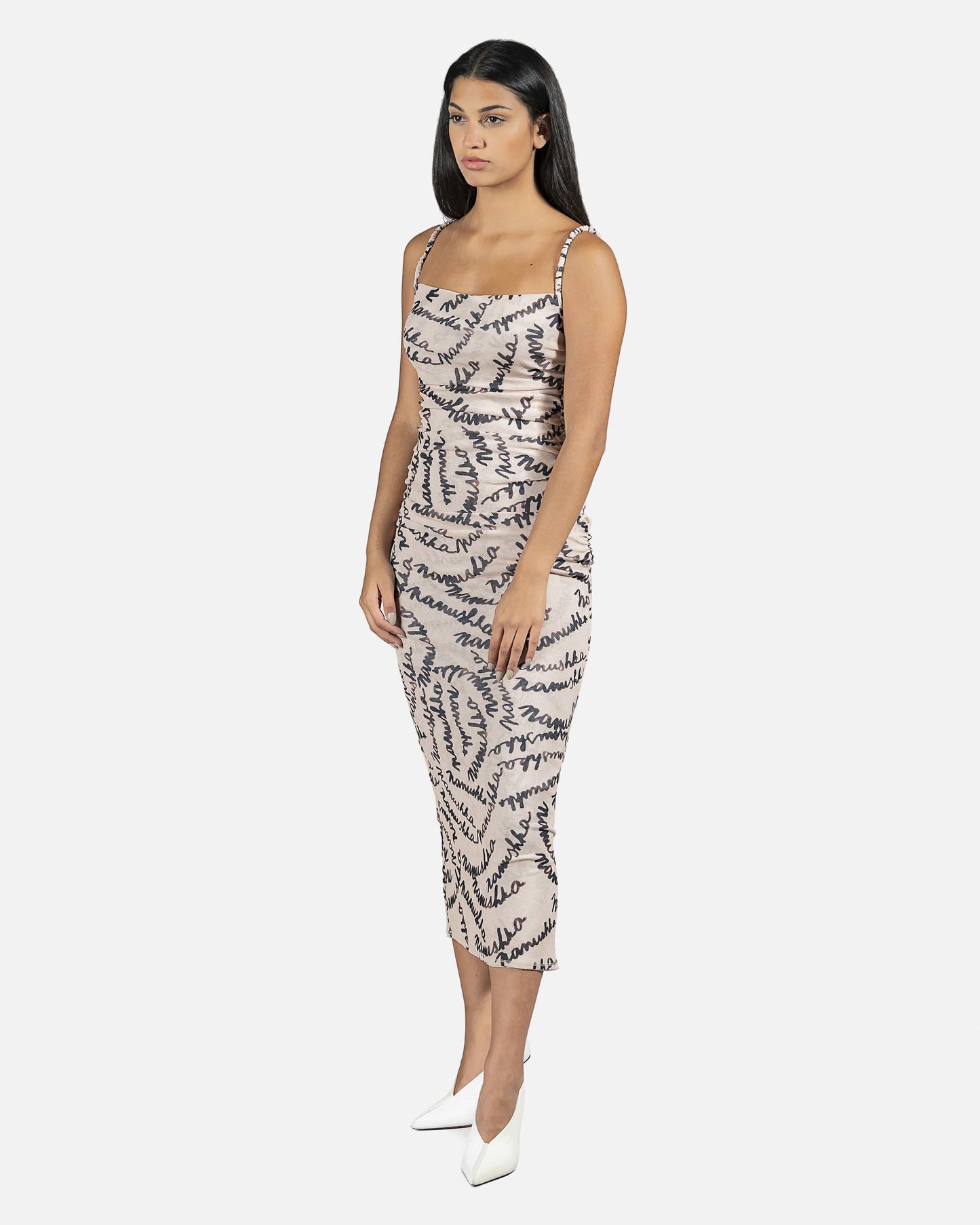 Nanushka Women Dresses Alexa Ruched Dress in Natural