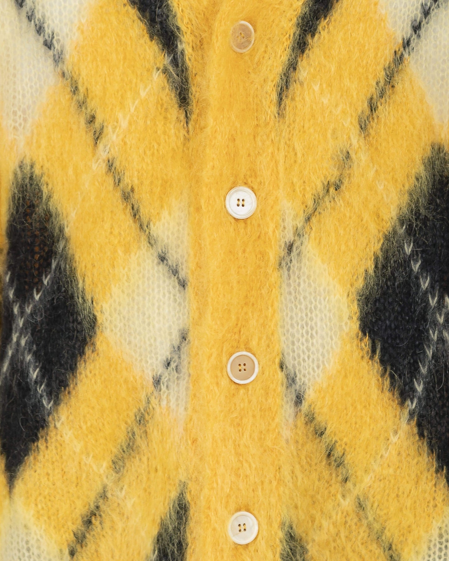 Marni mens sweater Argyle Knit Cardigan in Yellow