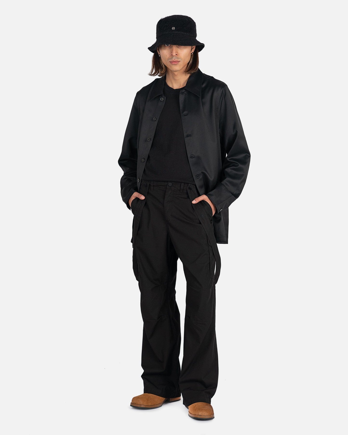 Our Legacy Men's Pants Audio Cargo in Black Symbiont Poplin
