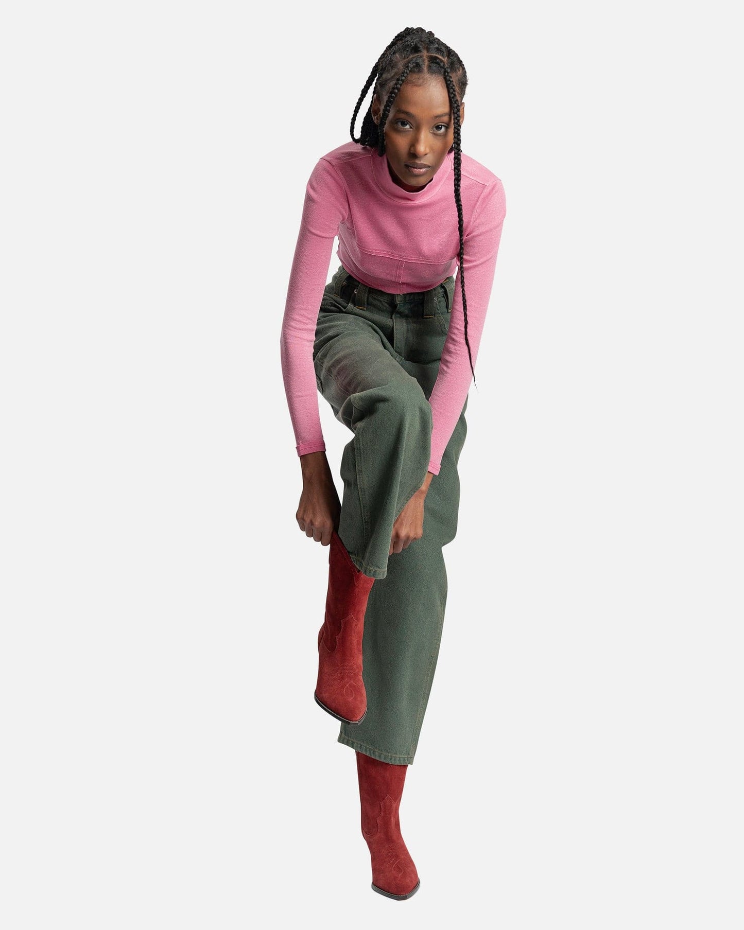 Eckhaus Latta Women Pants Baggy Jean in Kelp