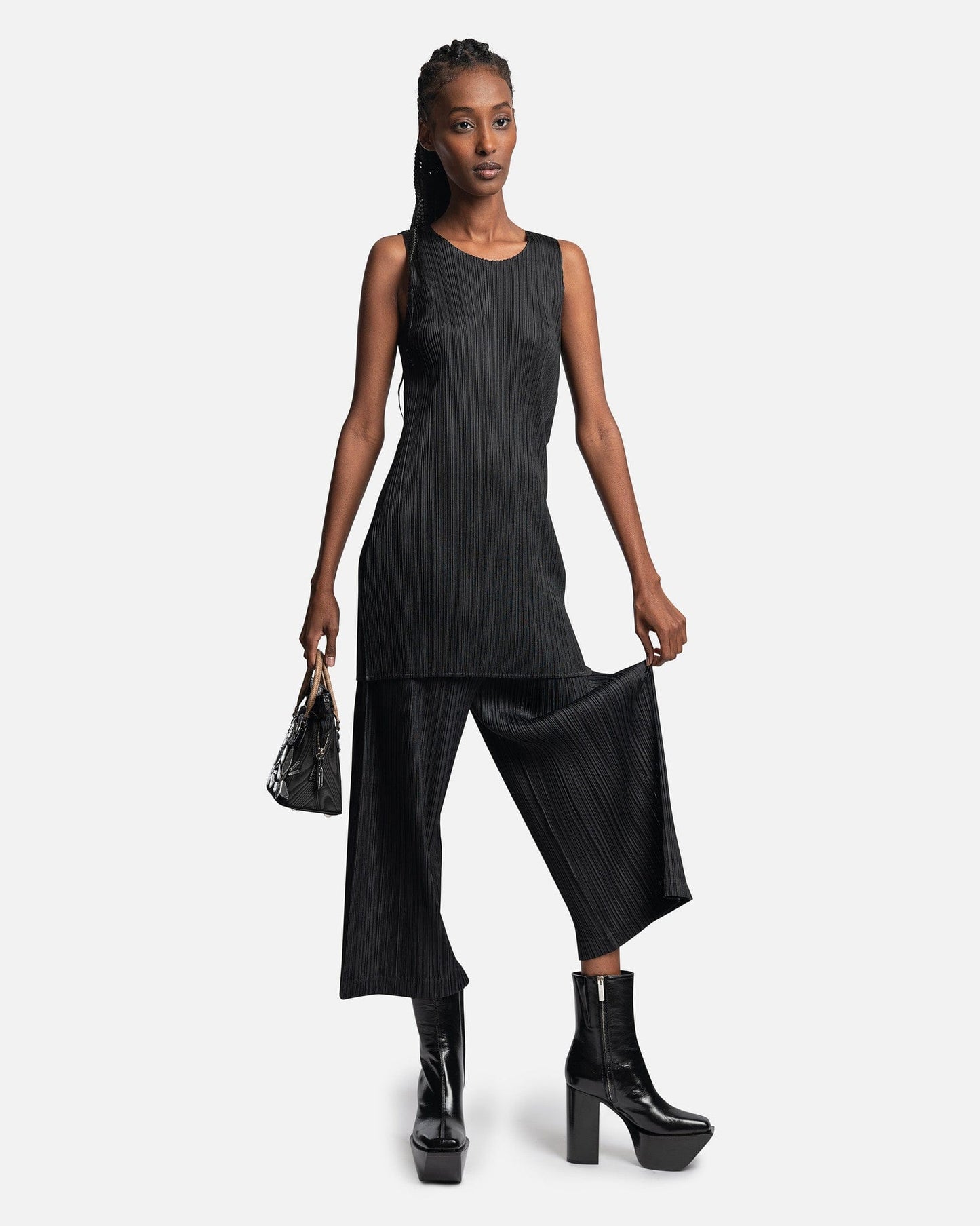 Pleats Please Issey Miyake Women Dresses Basics Mini-Dress in Black