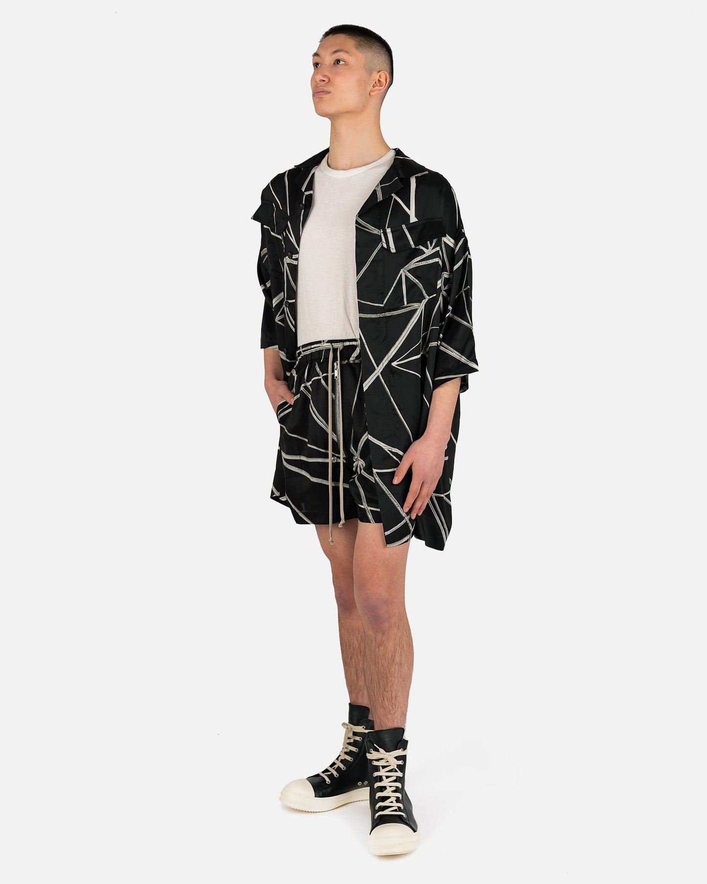 Rick Owens Men's Shorts Bela Boxers in Black/Natural