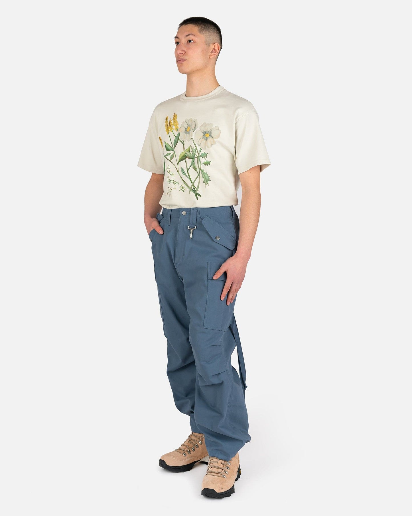 Reese Cooper Men's Pants Brushed Cotton Canvas Cargo Pants in Slate