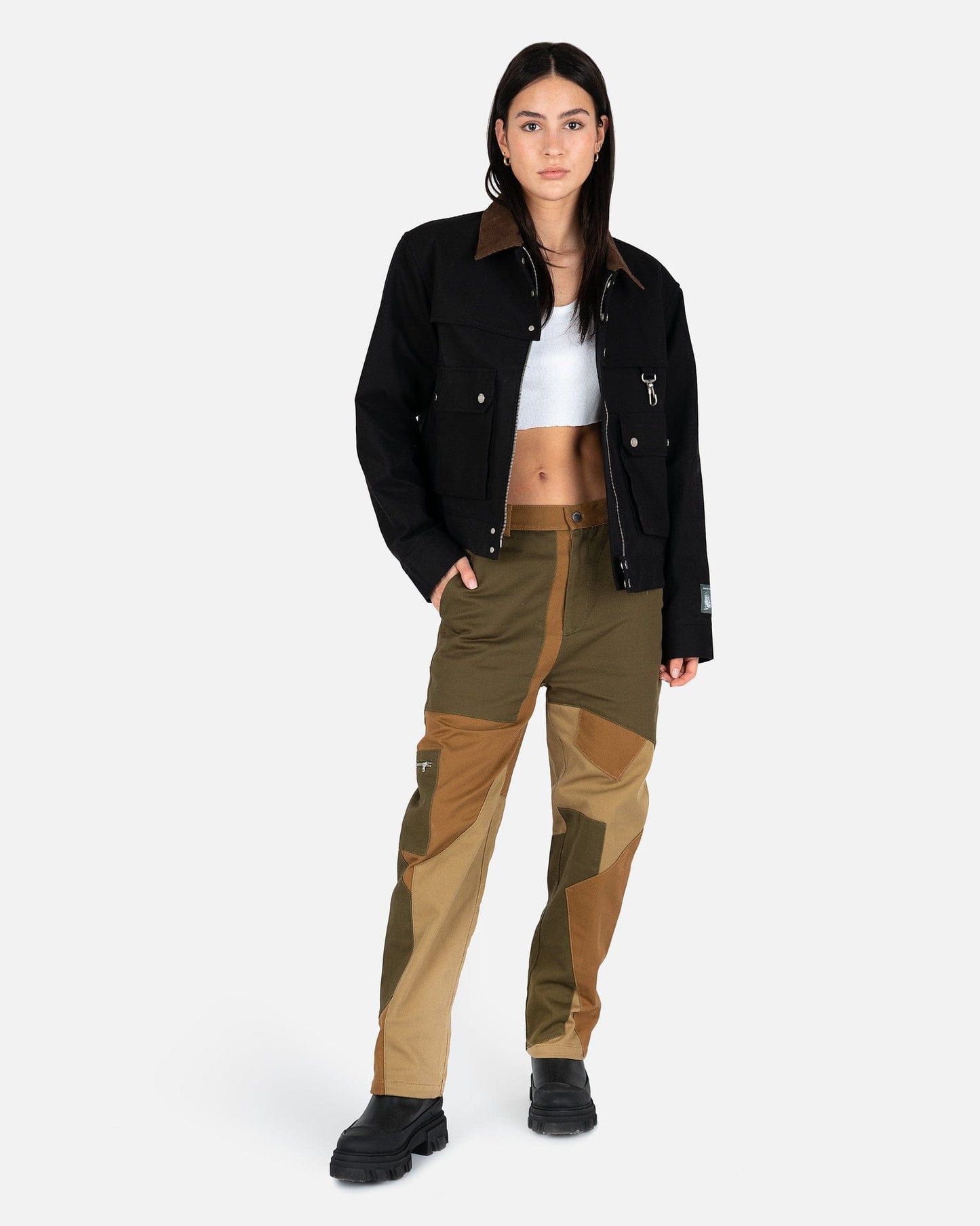 Reese Cooper Women Jackets Brushed Cotton Canvas Work Jacket in Black