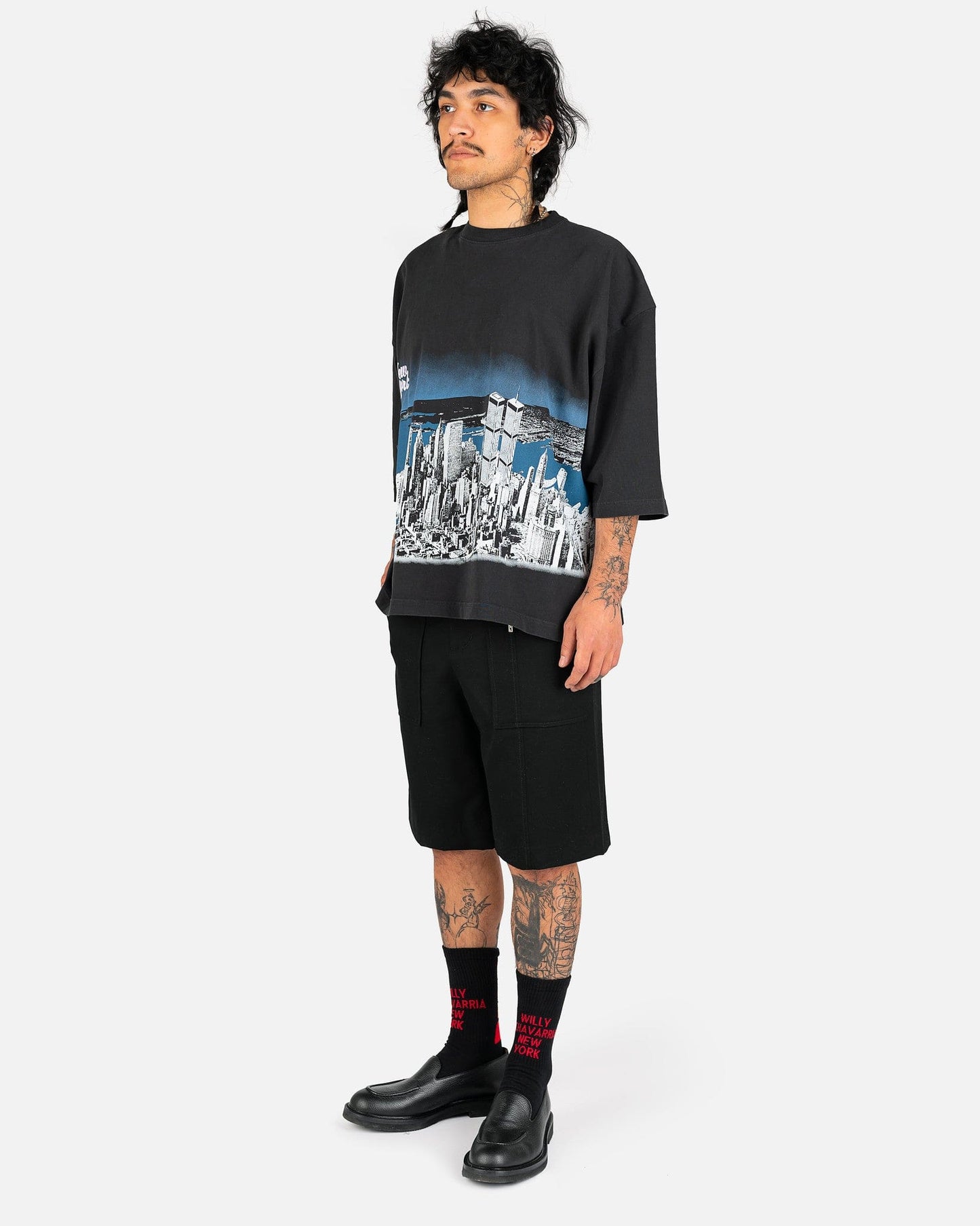 Willy Chavarria Men's T-Shirts Buffalo T New York in Jet Black