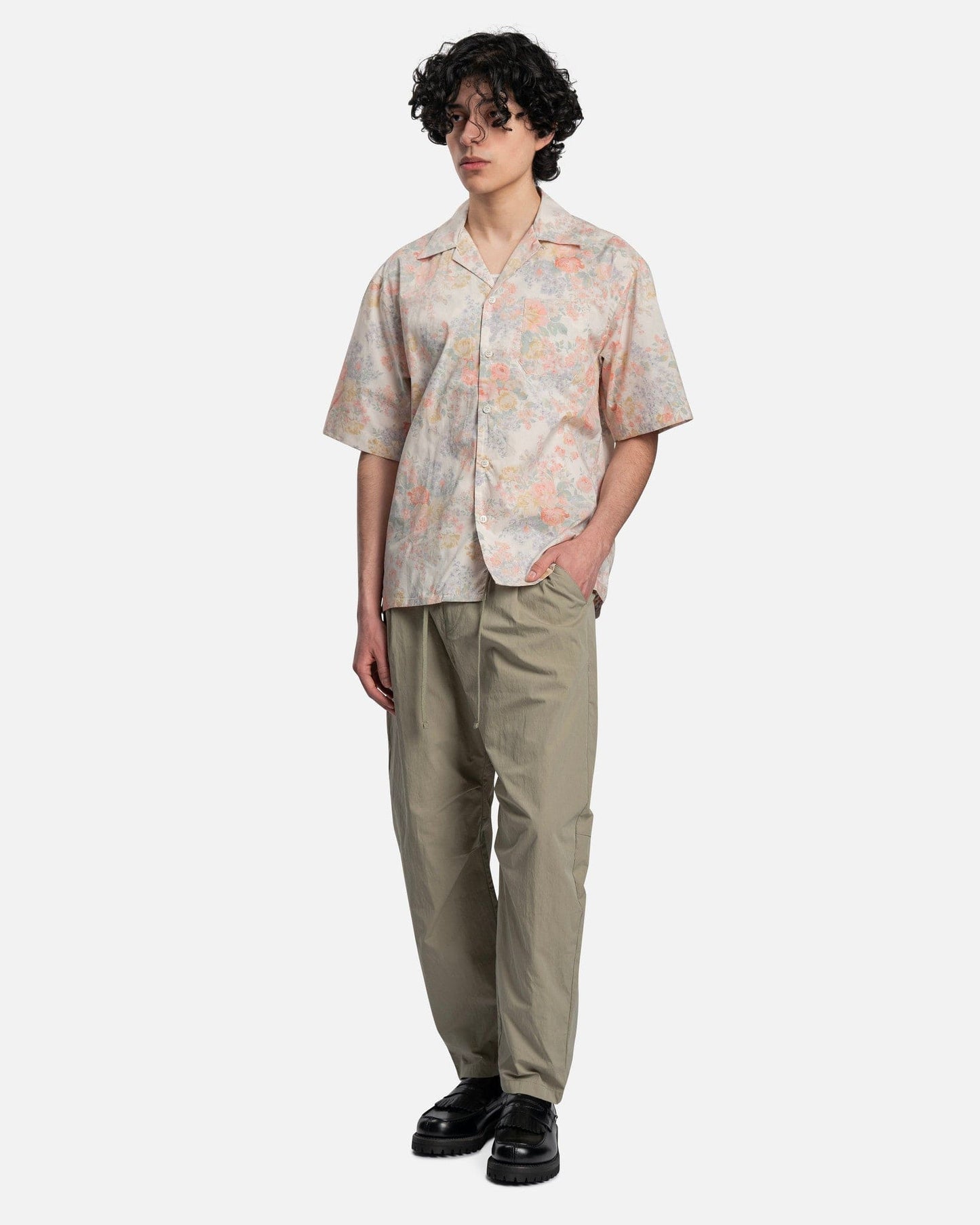 John Elliott Men's Shirts Camp Shirt in Ivory Tuscan Floral