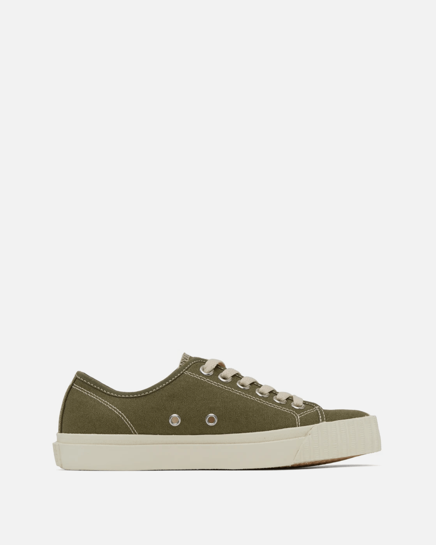 Maison Margiela Men's Sneakers Canvas Tabi Sneaker in Olive/White