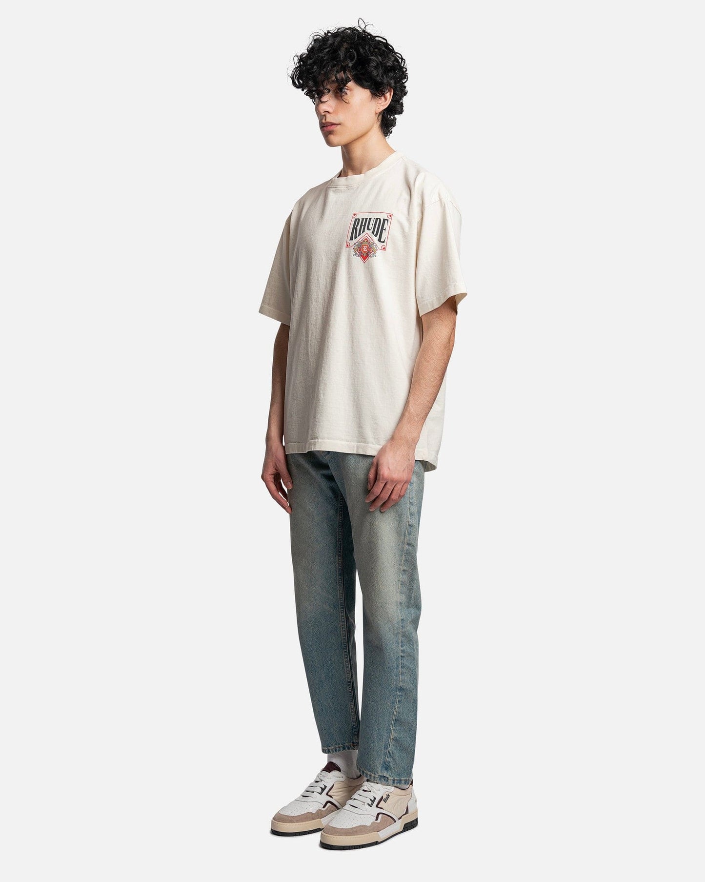 Rhude Men's T-Shirts Card T-Shirt in Vintage White