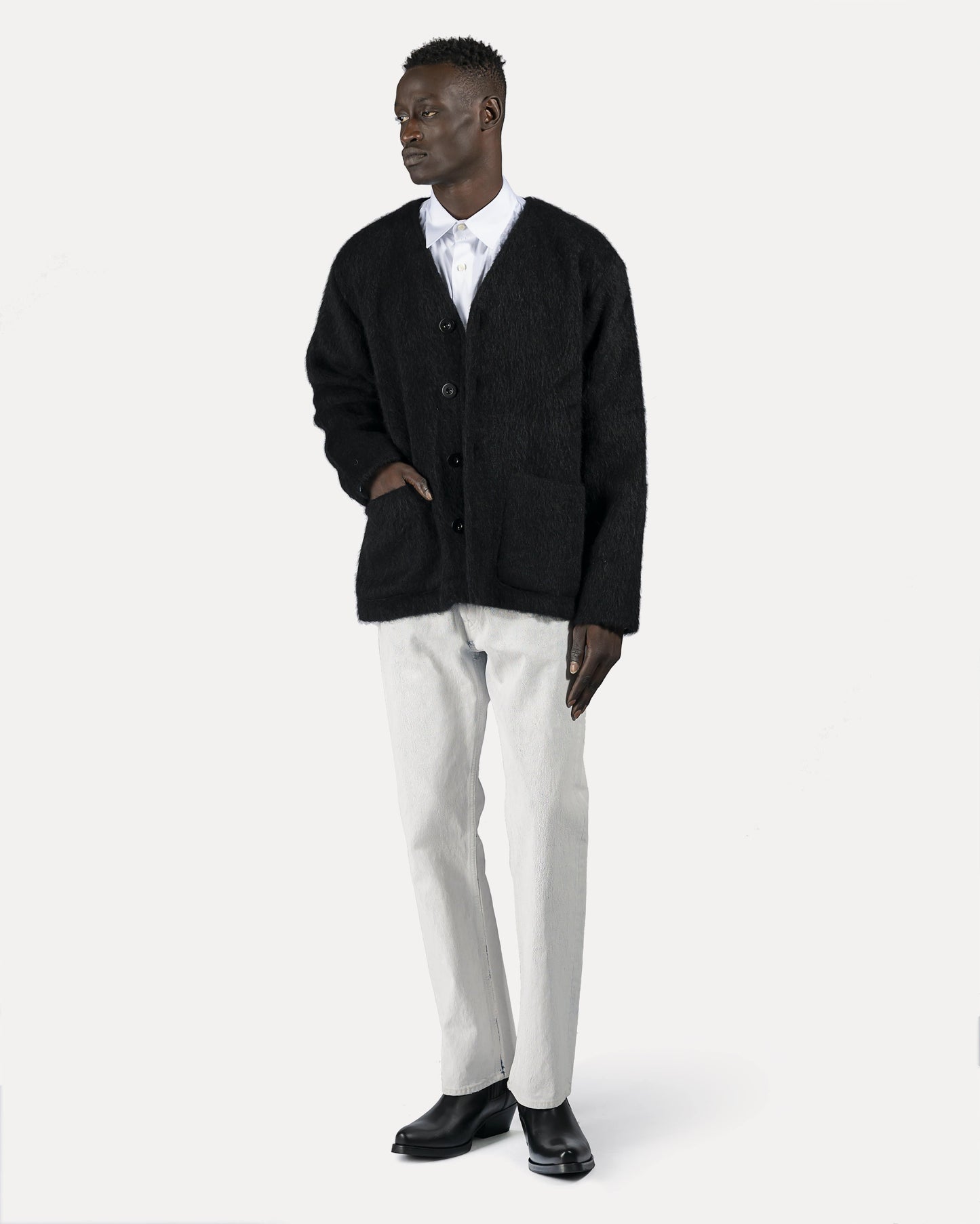 Our Legacy mens sweater Cardigan in Black