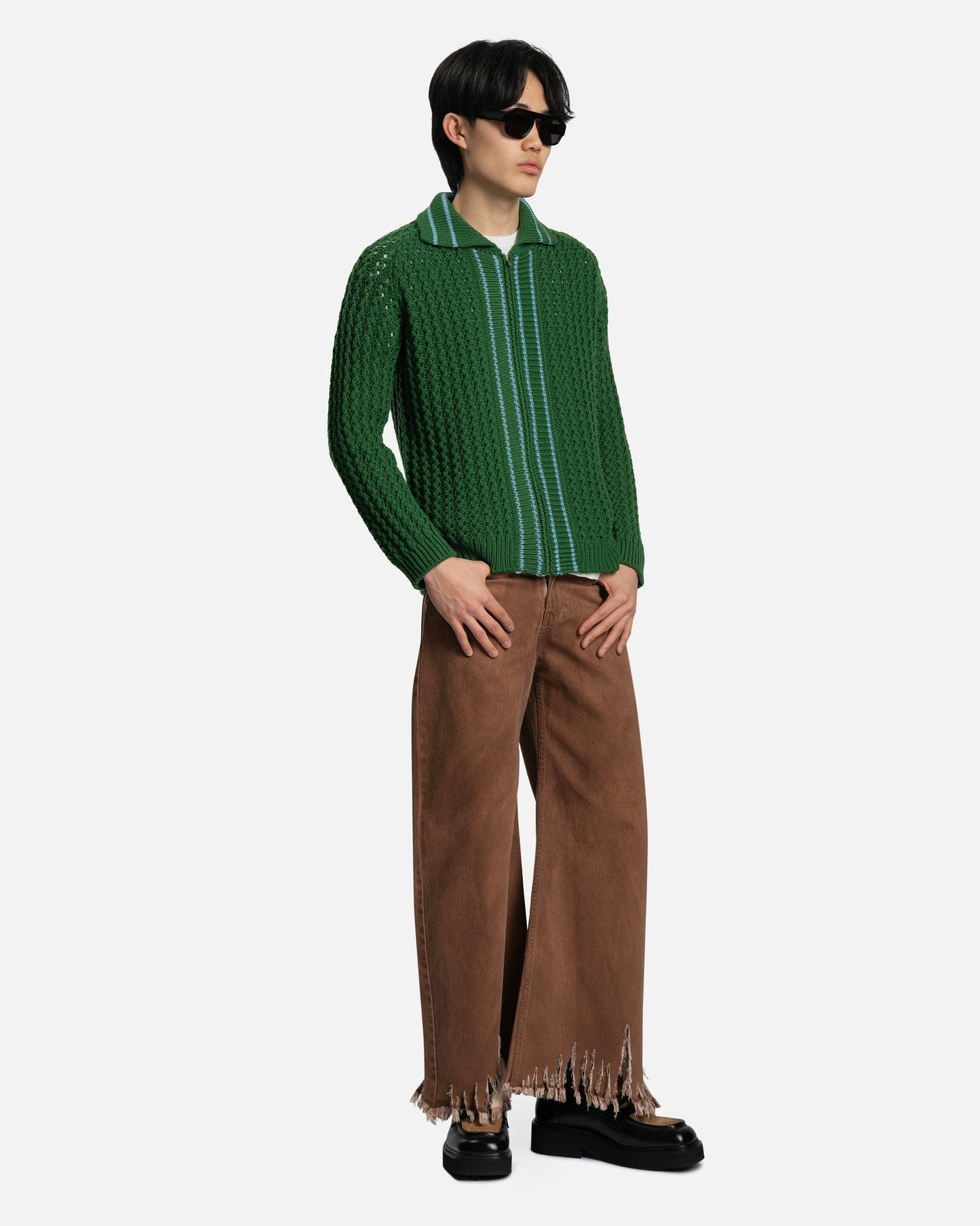 Marni Men's Sweater Cardigan in Garden Green