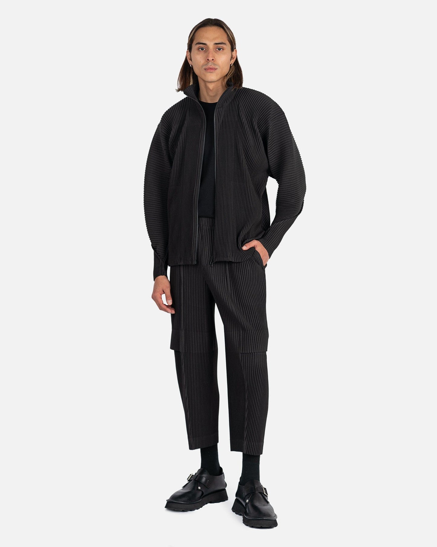 Homme Plissé Issey Miyake Men's Pants Cargo Pants in Coke Grey