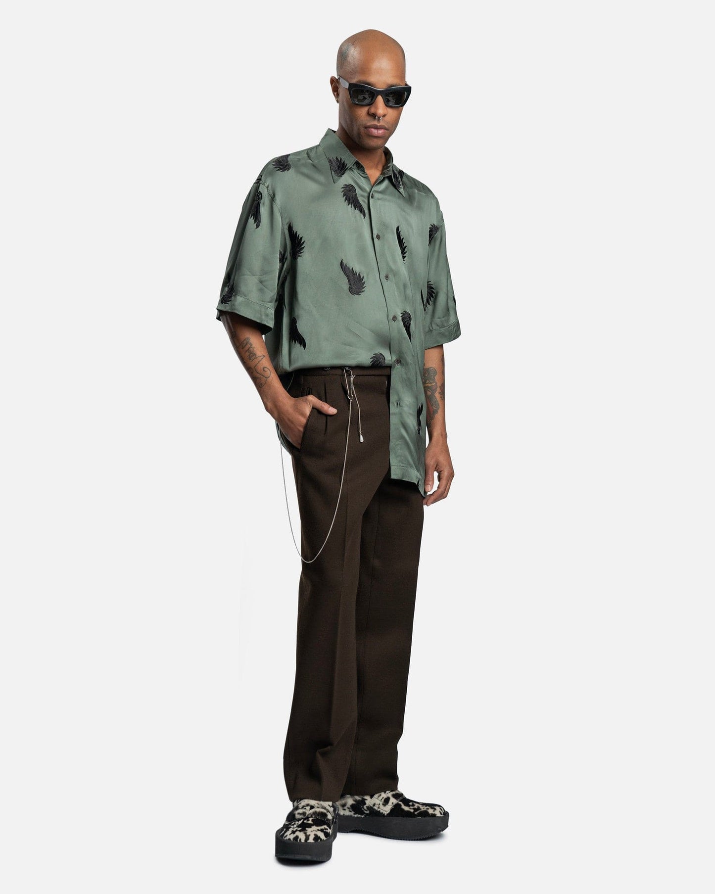 Dries Van Noten Men's Shirts Cassidye EMB Shirt in Khaki