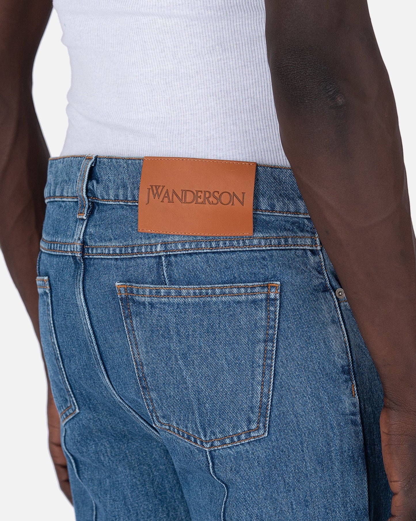 JW Anderson Men's Jeans Chain Link Slim Fit Jeans in Light Blue