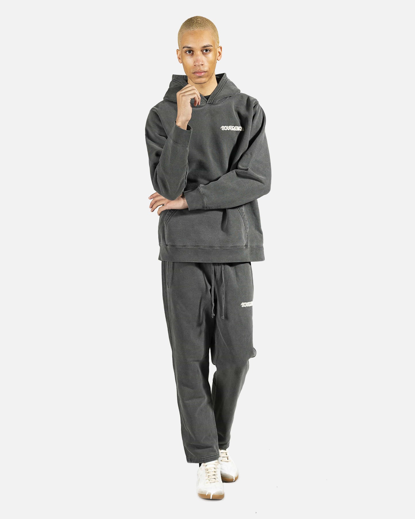 SVRN Men's Pants Chord Hoodie in Charcoal