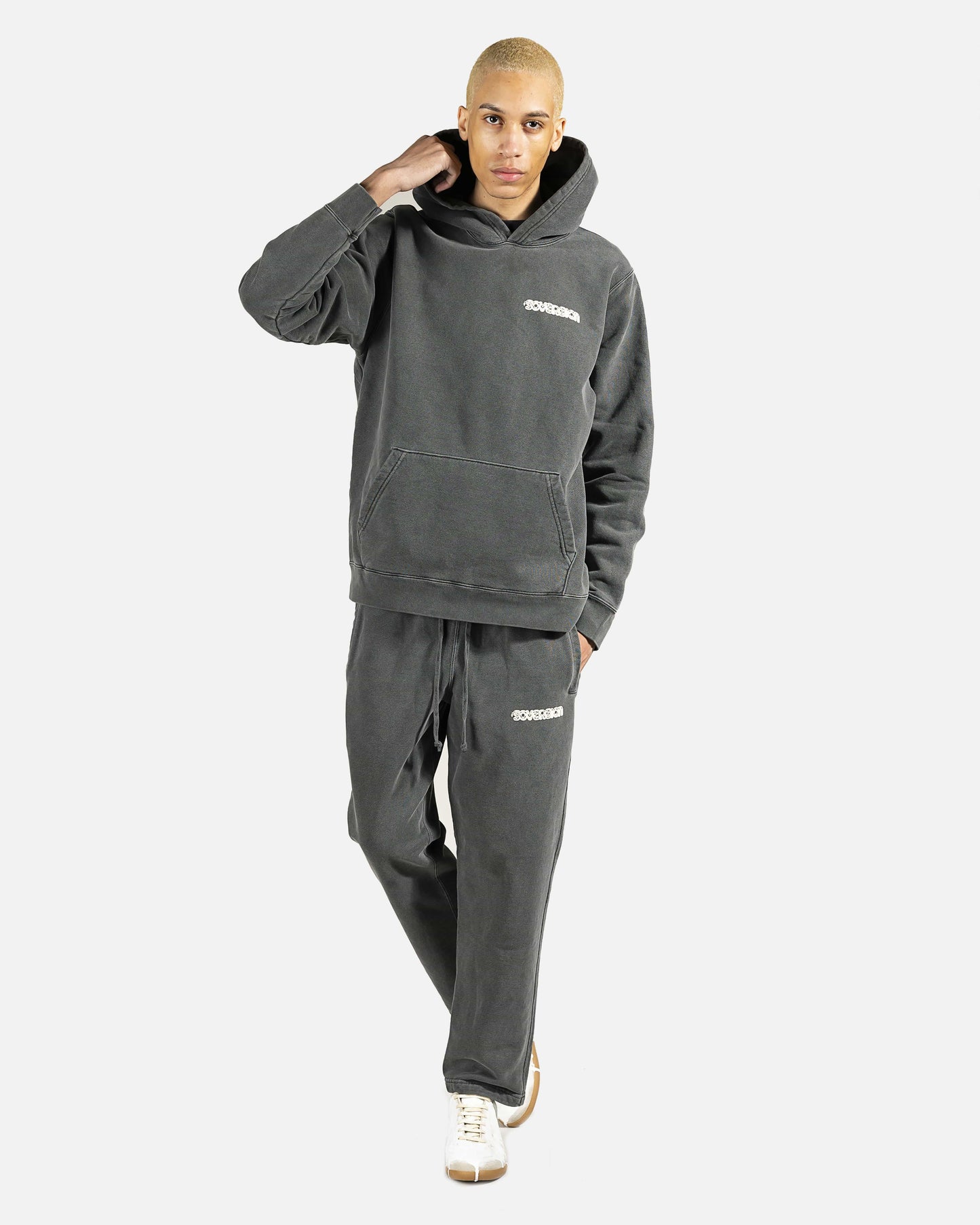 SVRN Men's Pants Chord Sweatpant in Charcoal