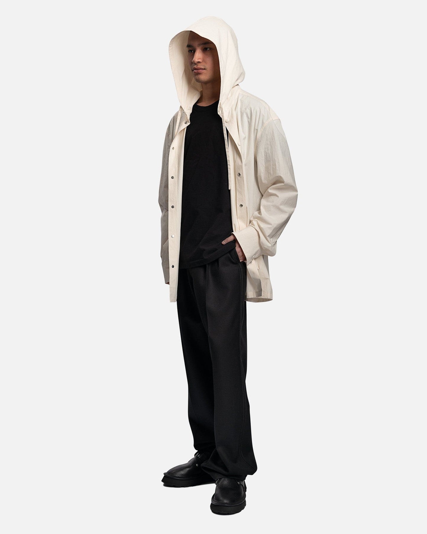 Jil Sander Men's Shirts Compact Washed Organic Cotton Shirt in Natural