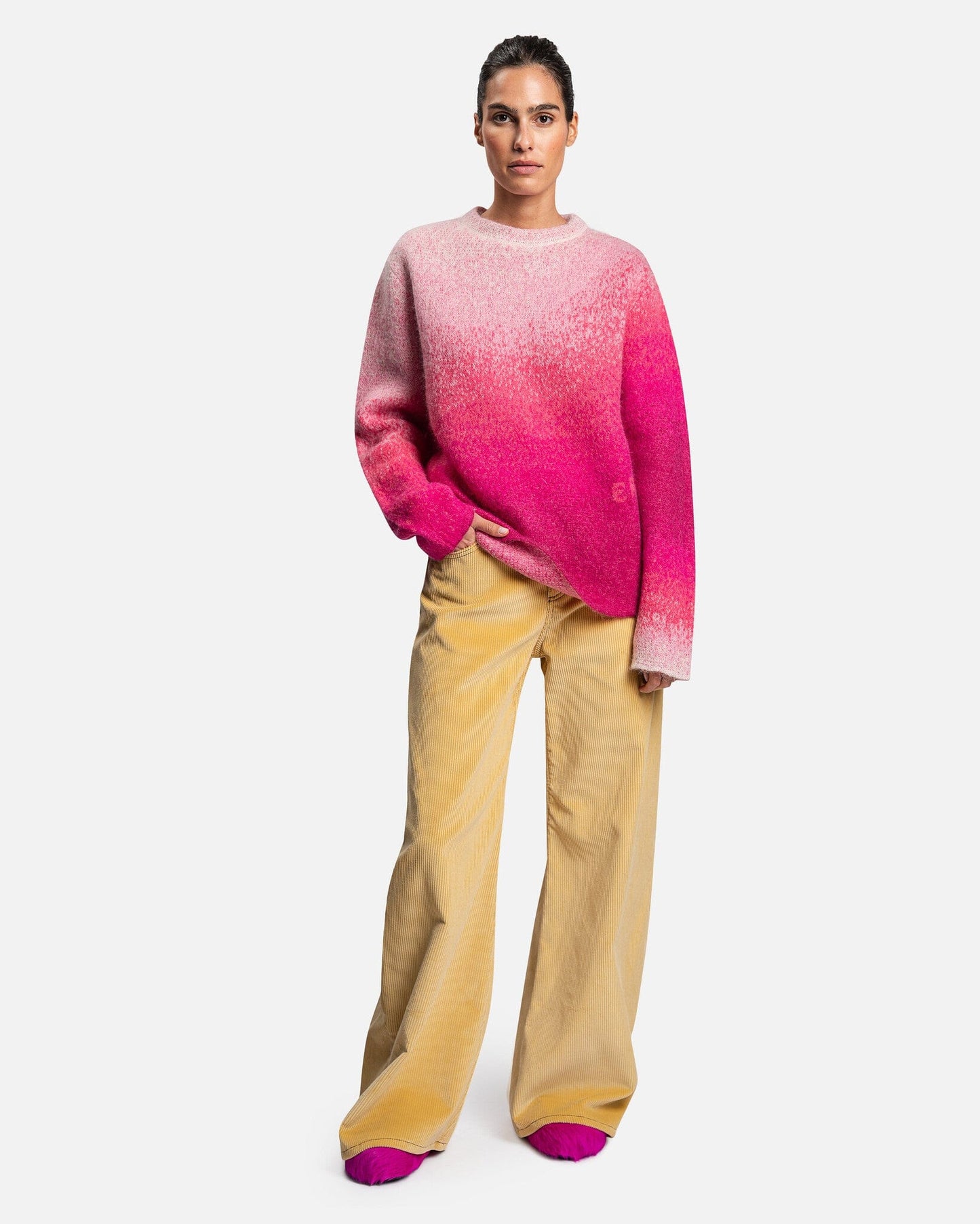 ERL Men's Sweater Copy of Gradient Crew Neck Sweater in Pink