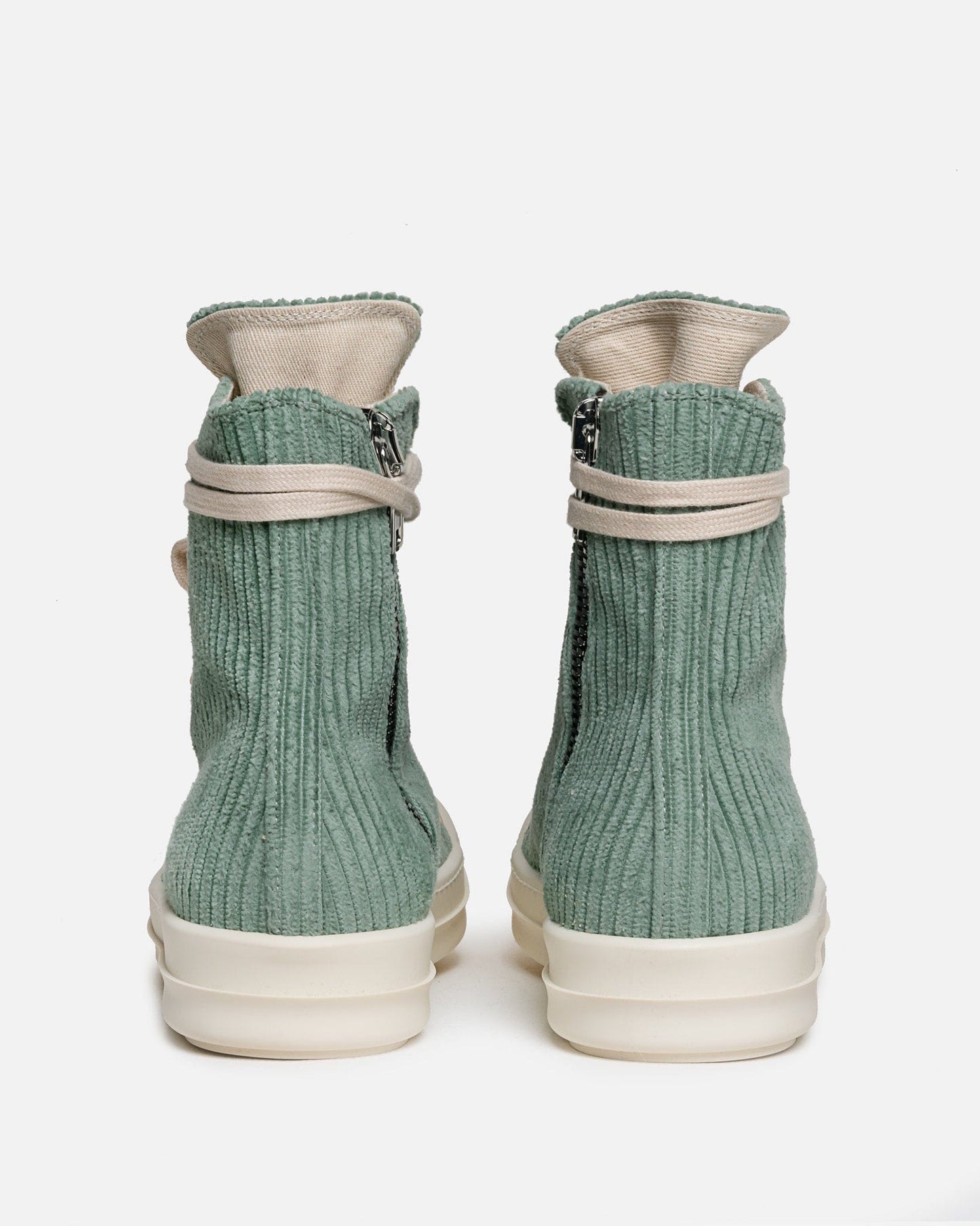 Rick Owens DRKSHDW Men's Sneakers Corduroy Ramones in Aqua/Milk