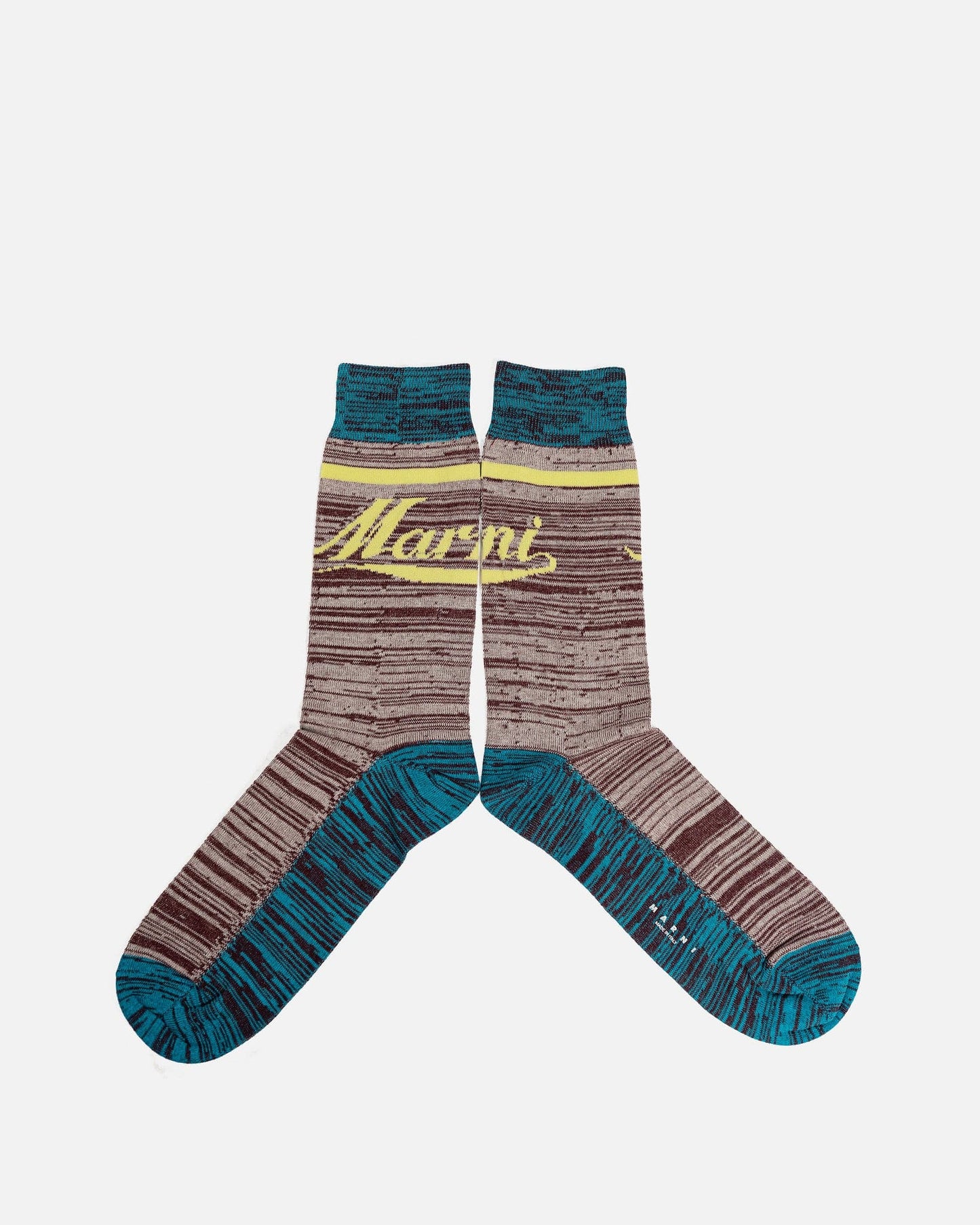 Marni Men's Socks Cotton Knit Socks in Bordeaux