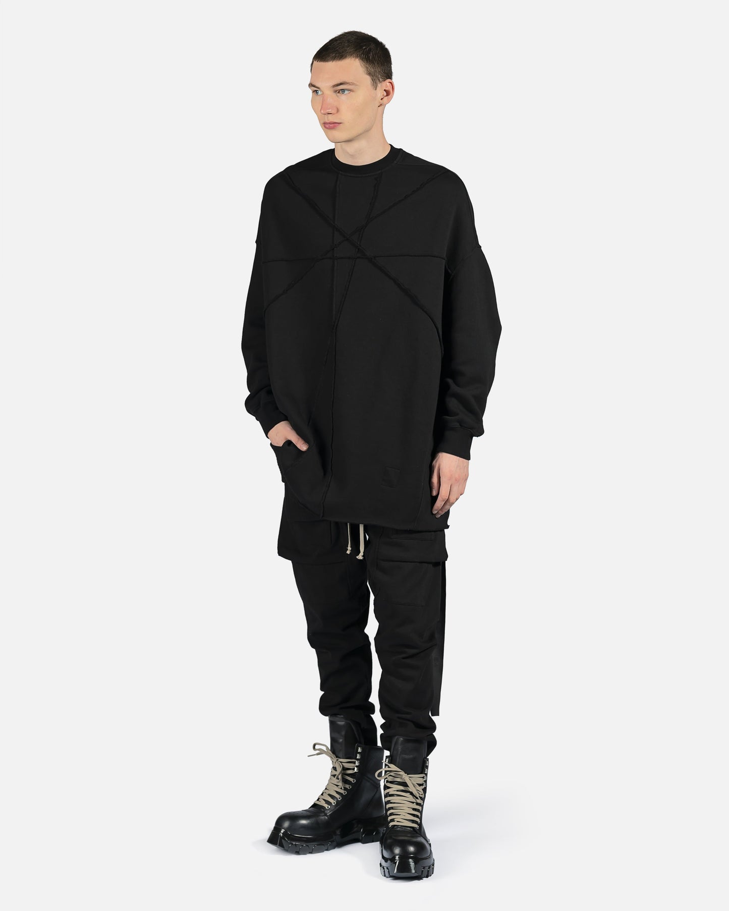 Rick Owens DRKSHDW Men's Sweatshirts Crater Tunic in Black