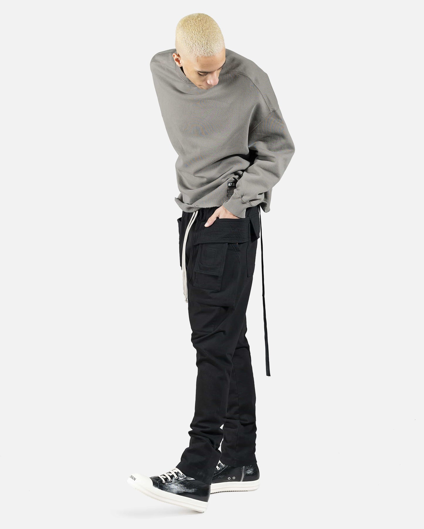 Rick Owens DRKSHDW Men's Pants Creatch Cargo Drawstring in Black