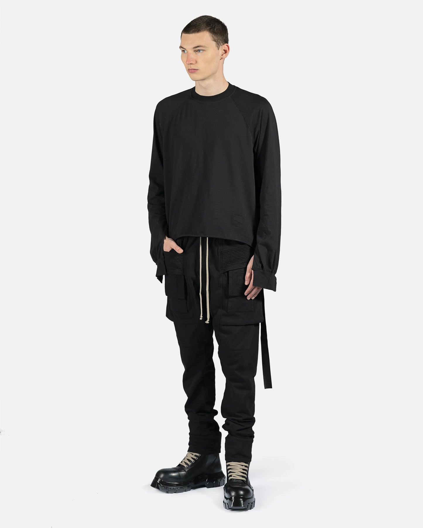 Rick Owens DRKSHDW Men's Pants Creatch Cargo Drawstring in Black