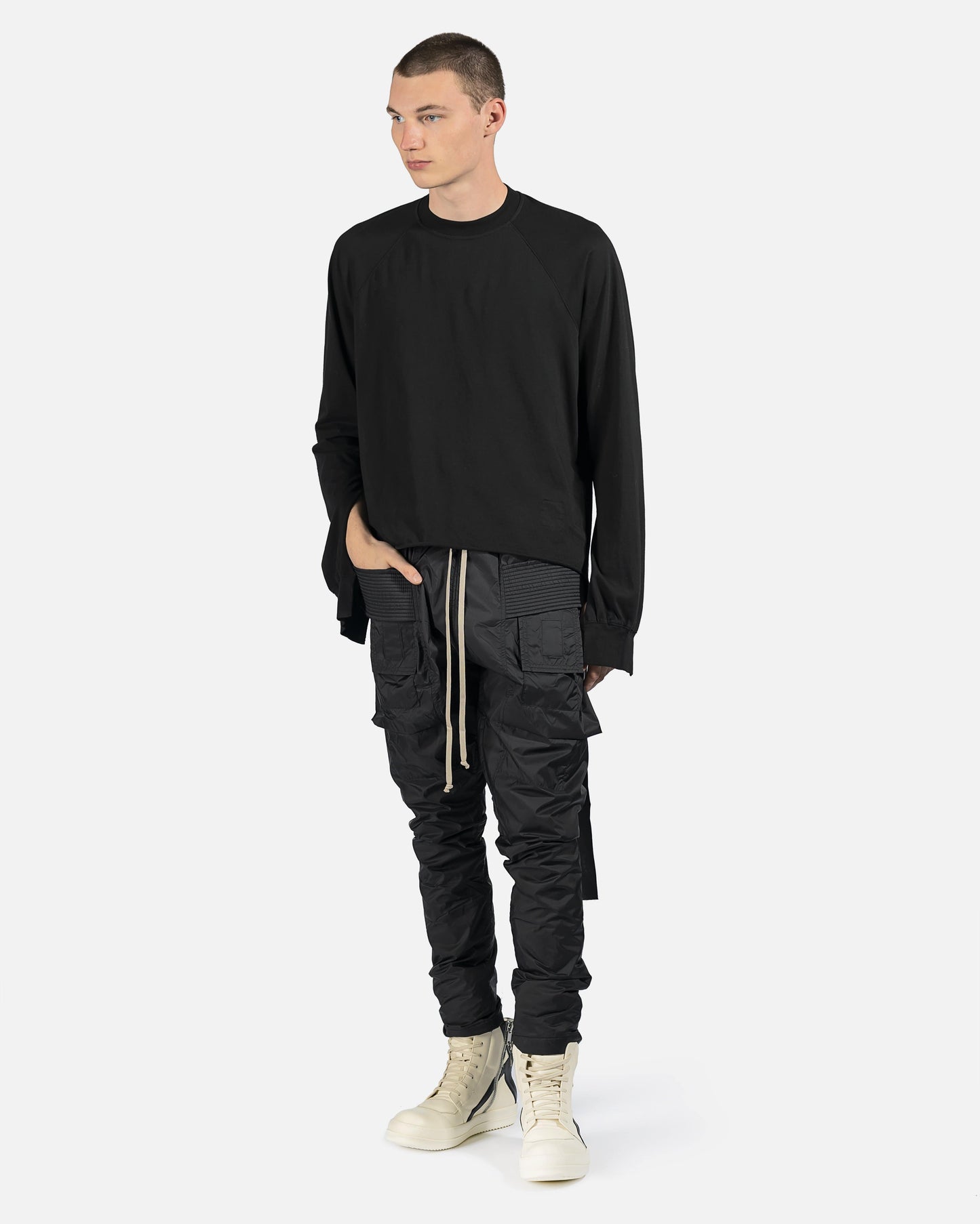 Rick Owens DRKSHDW Men's Pants Creatch Cargo Drawstring in Black