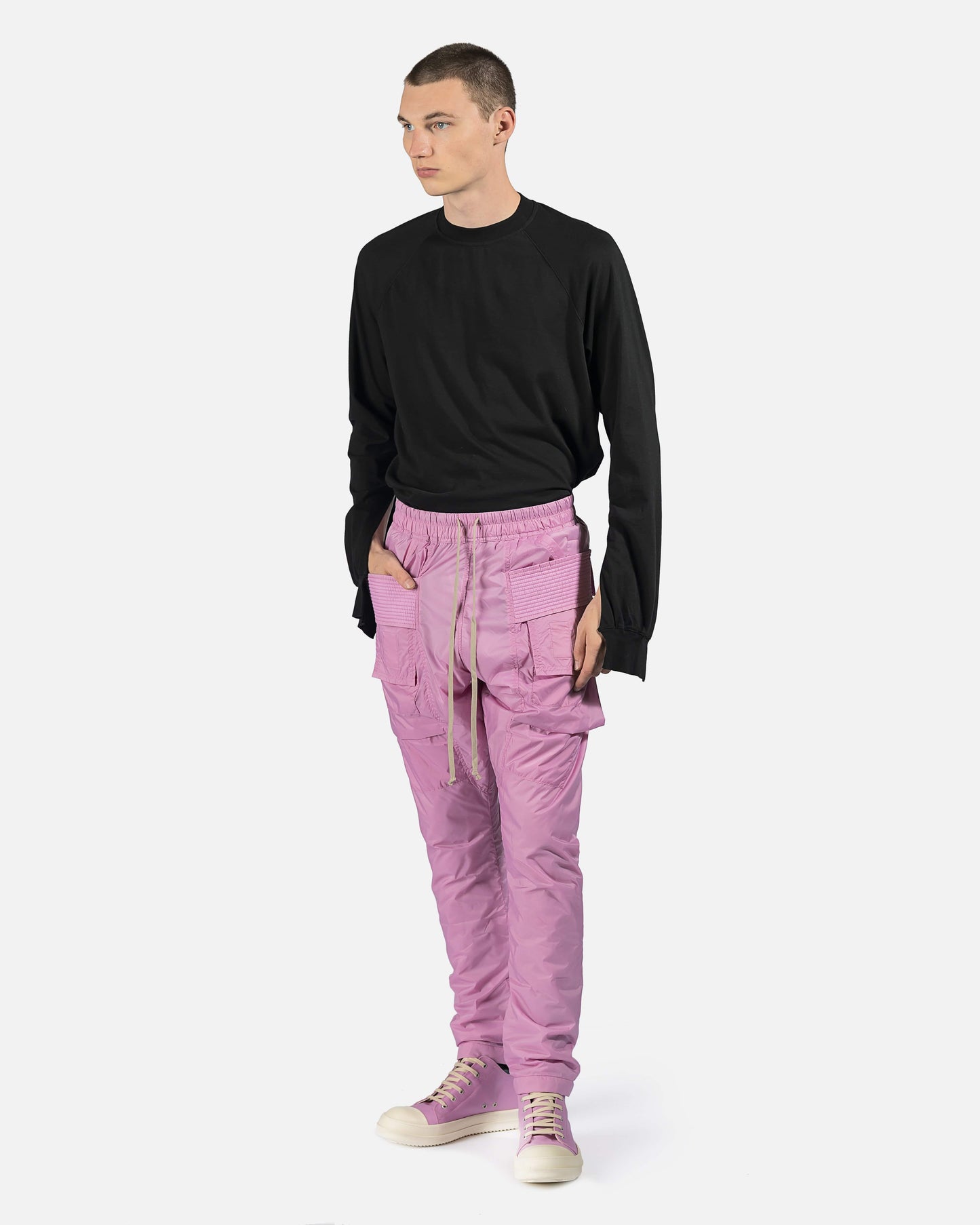 Rick Owens DRKSHDW Men's Pants Creatch Cargo Drawstring in Dirty Pink