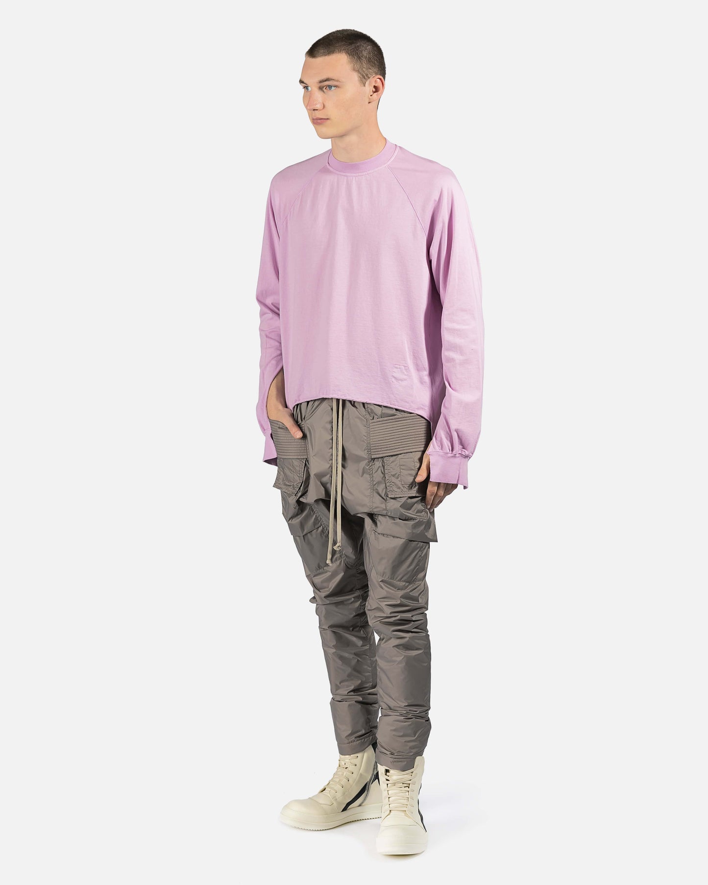 Rick Owens DRKSHDW Men's Pants Creatch Cargo Drawstring in Dust