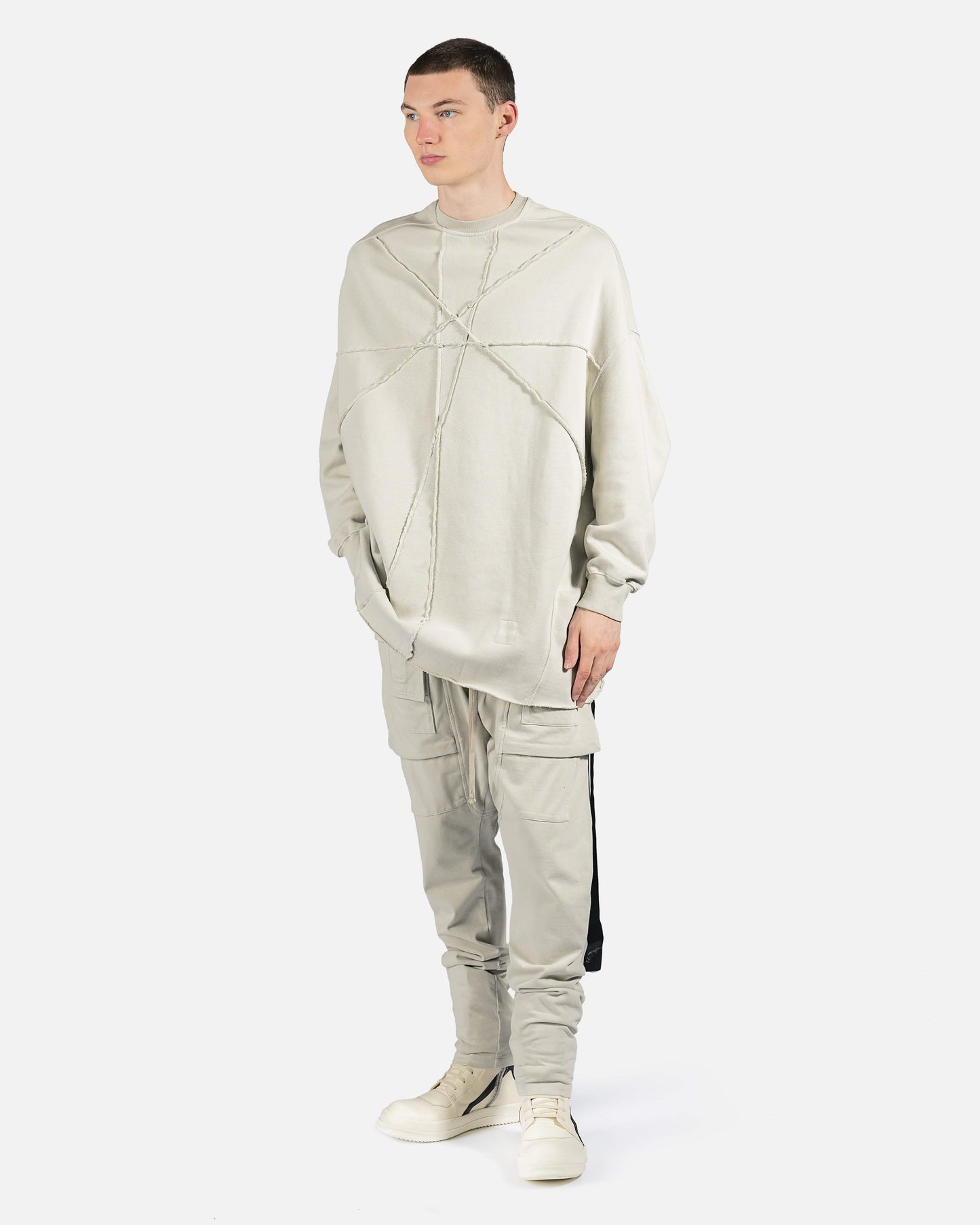 Rick Owens DRKSHDW Men's Pants Creatch Cargo Drawstring in Oyster