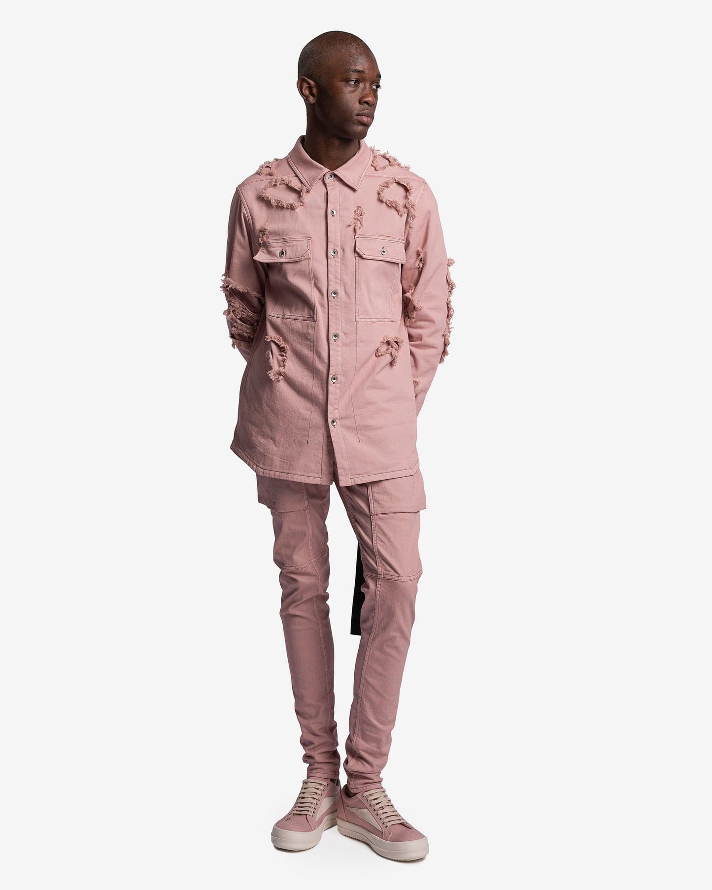 Rick Owens DRKSHDW Men's Pants Creatch Pants in Faded Pink