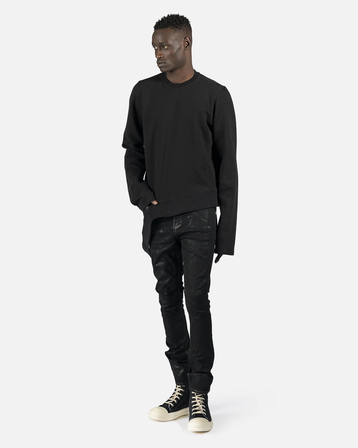 Rick Owens DRKSHDW Men's Sweatshirts Creatch Sweatshirt in Black