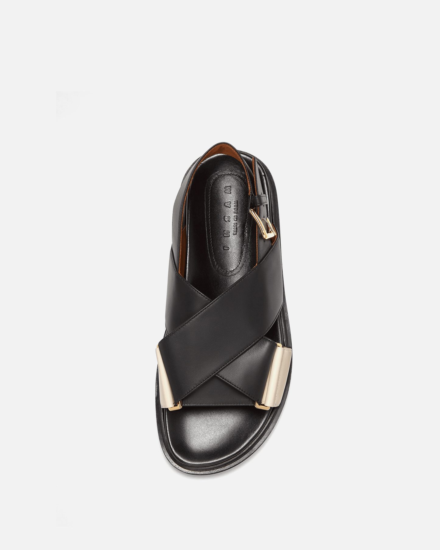 Marni Women Sandals Criss-Cross Fussbett in Black/White